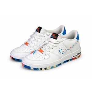 Nike Air Force 1 Youth 5.5Y White Paint Swoosh Multicolor Sole DM7597-100